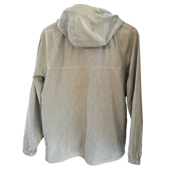 Abercrombie & Fitch Men's Hooded Seersucker Striped Zip Lightweight Jacket Small - Picture 6 of 9